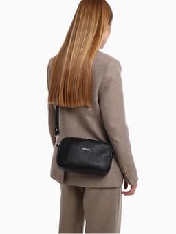 Сумка женская кросс-боди TEXTURA на молнии, 25×6×14 см, чёрная