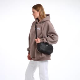 Сумка женская кросс-боди TEXTURA на молнии, 25×6×14 см, чёрная