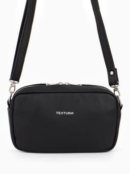 Сумка женская кросс-боди TEXTURA на молнии, 25×6×14 см, чёрная