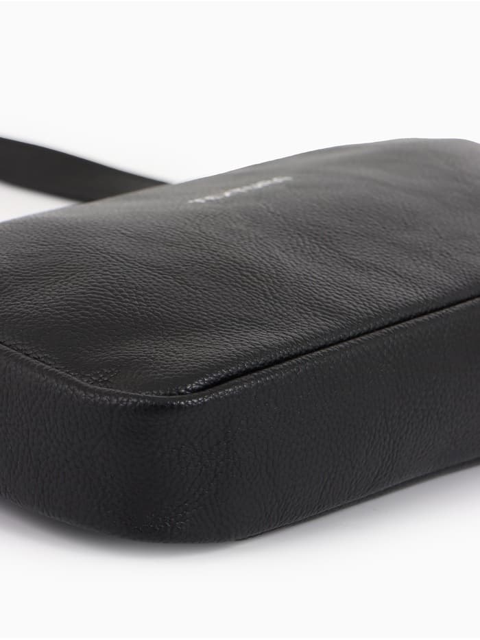 Сумка женская кросс-боди TEXTURA на молнии, 25×6×14 см, чёрная