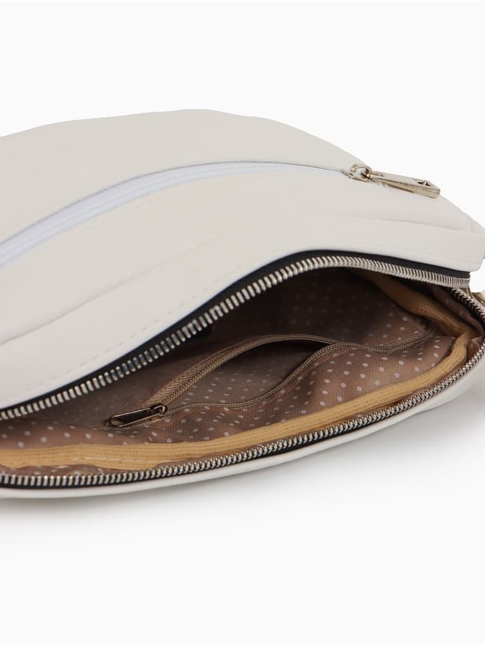 Сумка женская кросс-боди TEXTURA на молнии, 25×6×14 см, белая