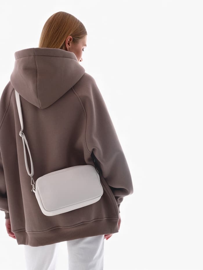 Сумка женская кросс-боди TEXTURA на молнии, 25×6×14 см, белая