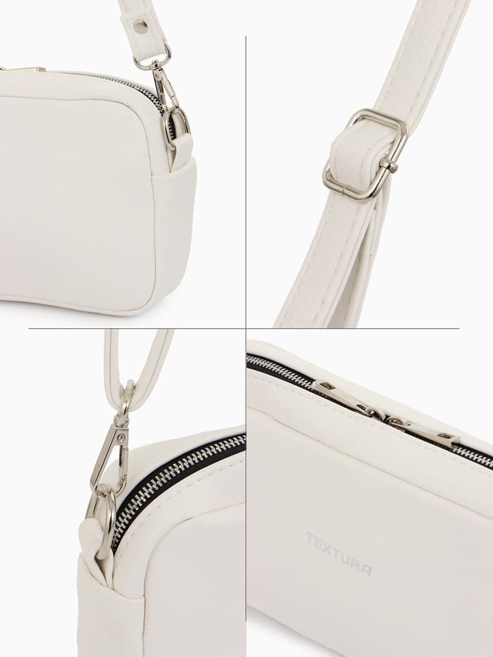 Сумка женская кросс-боди TEXTURA на молнии, 25×6×14 см, белая