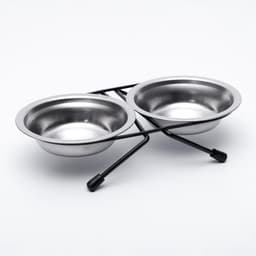 Набор из 2 мисок, 2×100 мл, на чёрной подставке, нержавеющая сталь
