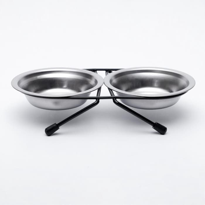 Набор из 2 мисок, 2×100 мл, на чёрной подставке, нержавеющая сталь