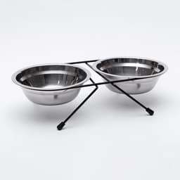 Набор из 2 мисок, 2×500 мл, на чёрной подставке, нержавеющая сталь