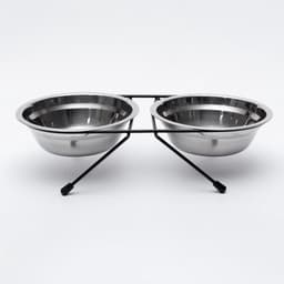 Набор из 2 мисок, 2×500 мл, на чёрной подставке, нержавеющая сталь