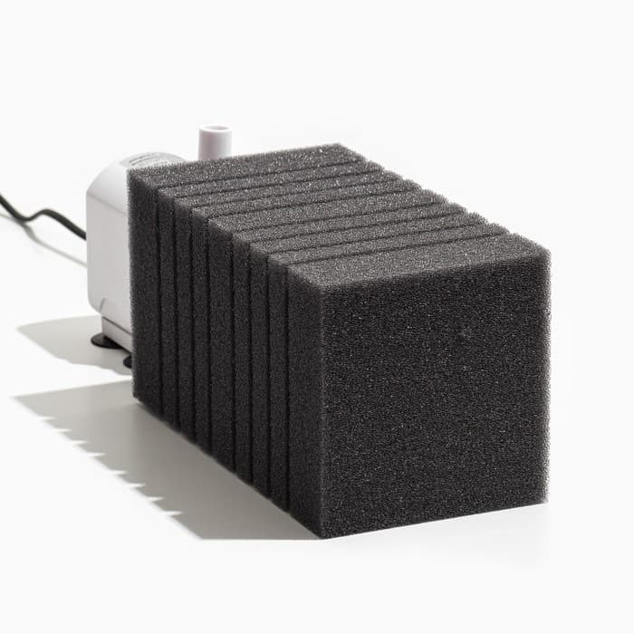 Губка прямоугольная для фильтра турбо № 14, 11×11×20 см, серая