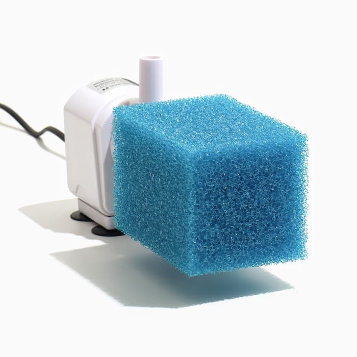 Губка прямоугольная для фильтра № 8, крупнопористая, 8×8×12 см, синяя