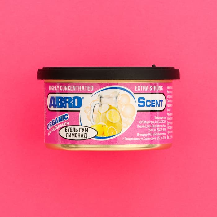 Ароматизатор Abro Organic «Бубль гум лимонад»