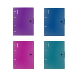 Тетрадь на кольцах А5 80 листов в клетку ErichKrause Glance Vivid, пластиковая обложка, блок офсет 100% белизна, МИКС