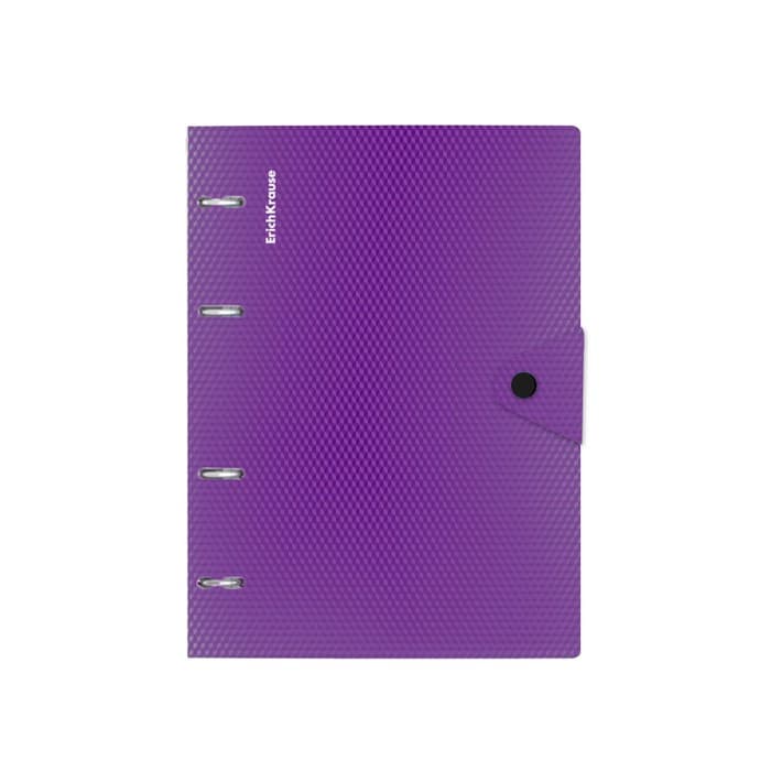 Тетрадь на кольцах А5 80 листов в клетку ErichKrause Glance Vivid, пластиковая обложка, блок офсет 100% белизна, МИКС