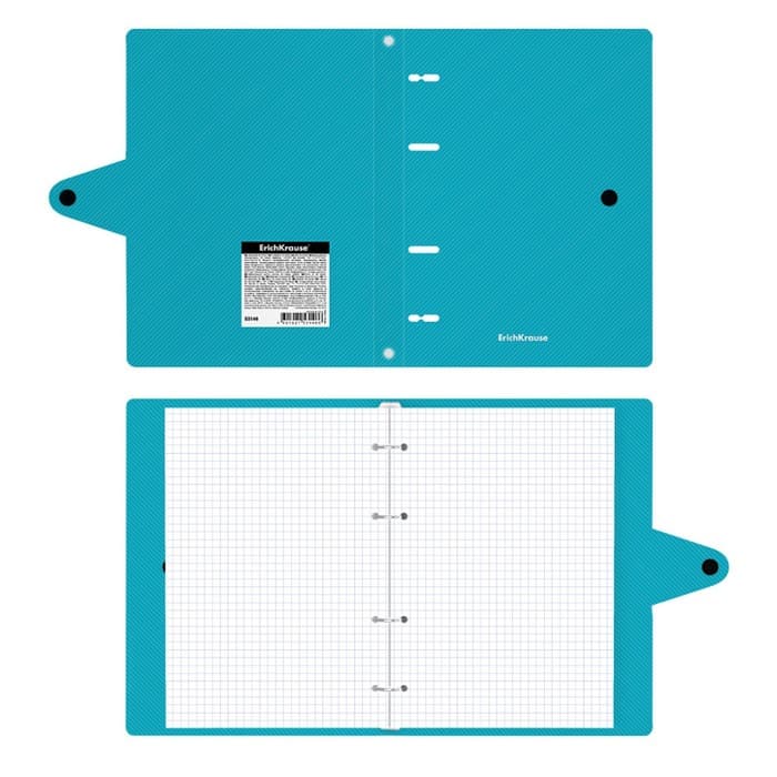 Тетрадь на кольцах А5 80 листов в клетку ErichKrause Glance Vivid, пластиковая обложка, блок офсет 100% белизна, МИКС