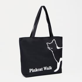 Сумка - шоппер, на молнии, с подкладкой, 42×9×32 см, с принтом, чёрная