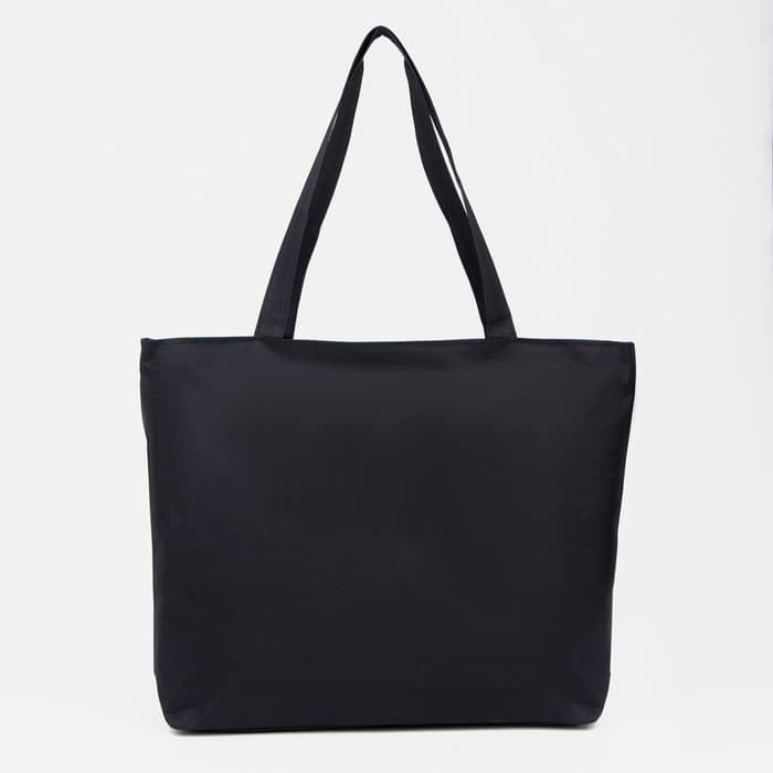 Сумка - шоппер, на молнии, с подкладкой, 42×9×32 см, с принтом, чёрная