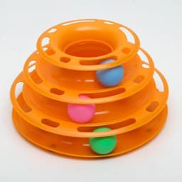 Игровой комплекс для кошек «Пижон», 24.5×24.5×13 см, с 3 шариками, оранжевый