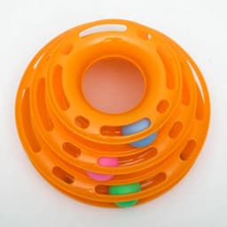 Игровой комплекс для кошек «Пижон», 24.5×24.5×13 см, с 3 шариками, оранжевый