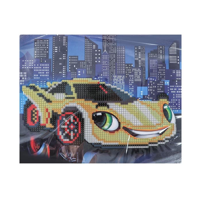 Алмазная мозаика с частичным заполнением для детей «Жёлтая тачка», 20×25 см