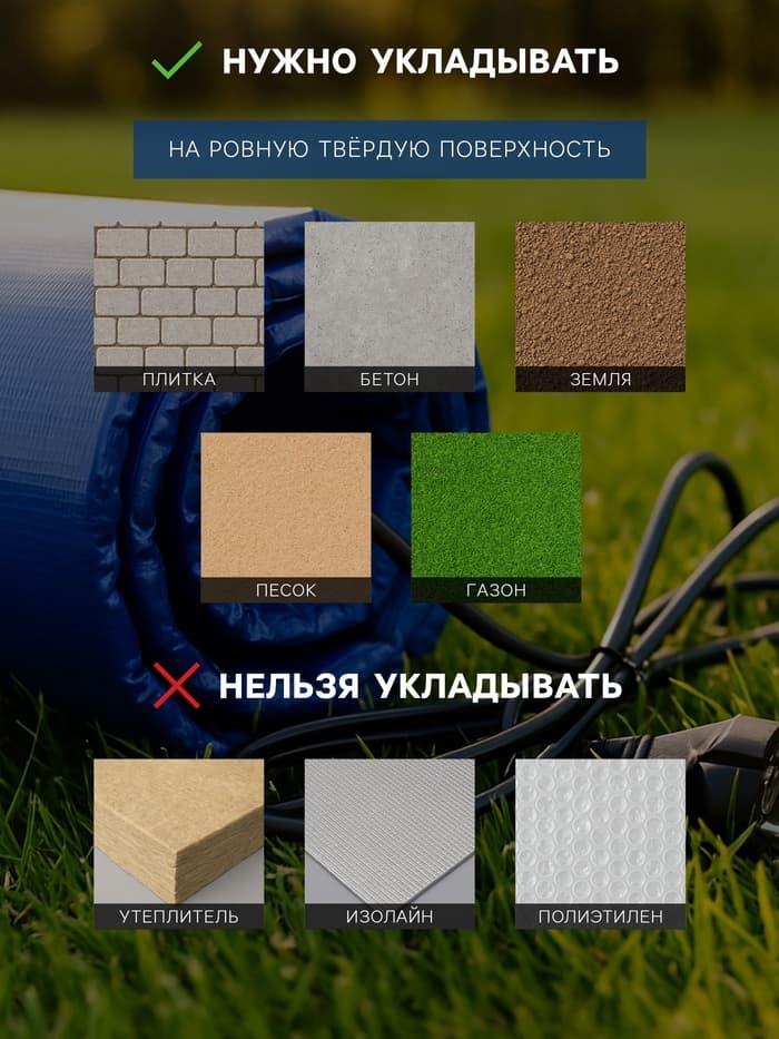 Электроподогреватель «ТеплоМакс», для воды в бассейне, 200×53 см, синий