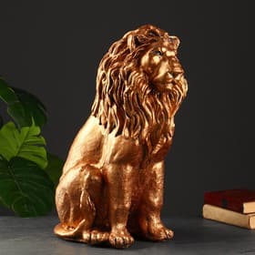 Фигурка «Лев сидящий», гипс под бронзу, 54×39×24 см