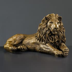 Фигура гипс «Лев на отдыхе», под бронзу, 65×35×32 см