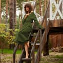 Халат вафельный женский удлинённый Экономь и Я размер 46-48, цвет хаки, 100% хлопок, 200 г/м²