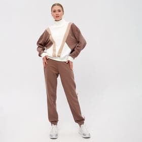 Костюм женский: свитшот, брюки, MINAKU: Casual Collection, размер 42, экрю