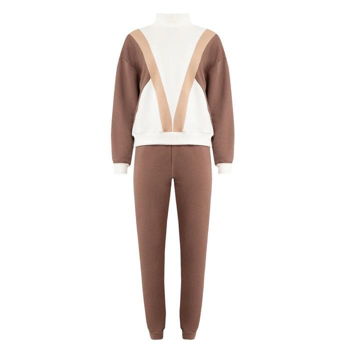 Костюм женский (свитшот, брюки) MINAKU: Casual Collection, размер 42, экрю