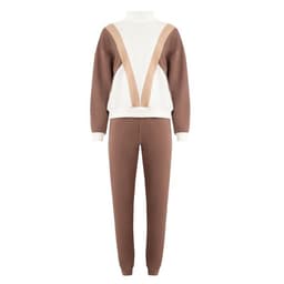 Костюм женский (свитшот, брюки) MINAKU: Casual Collection, размер 42, экрю