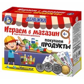 Настольная игра Десятое Королевство «Денежка. Играем в магазин. Покупаем продукты»