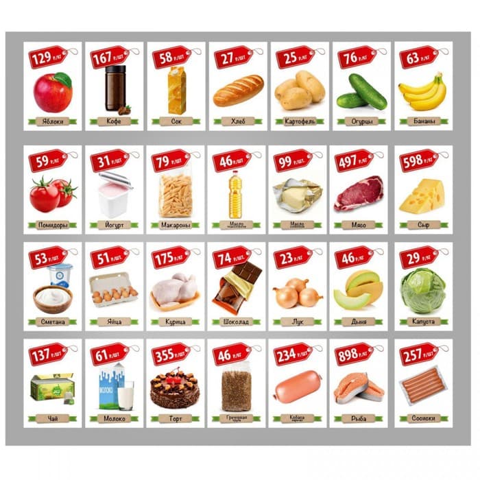 Настольная игра Десятое Королевство «Денежка. Играем в магазин. Покупаем продукты»