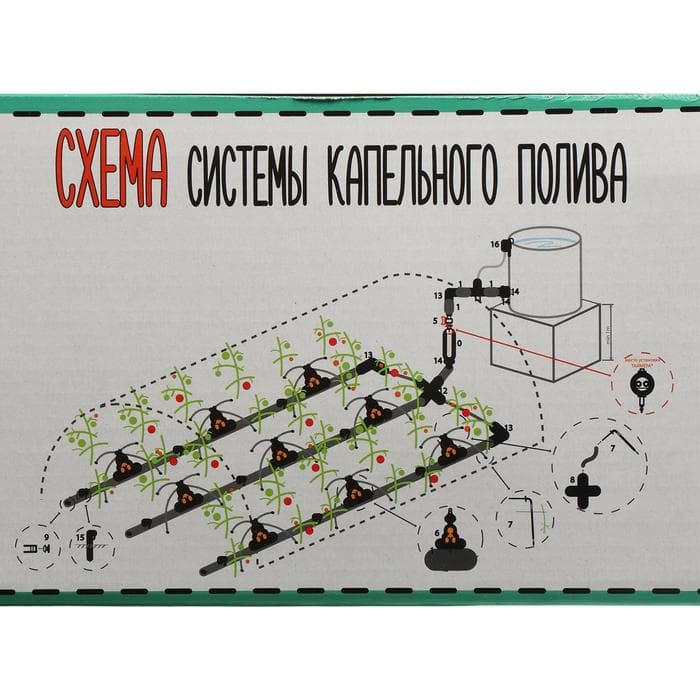 Набор для капельного полива, на 72 растения, с таймером, «Синьор Помидор», PRO