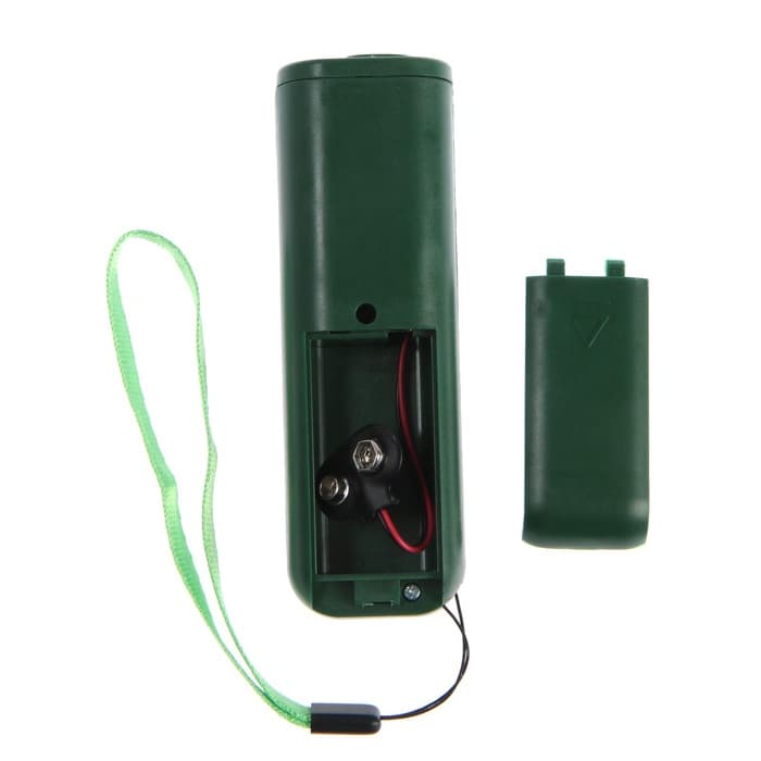 Отпугиватель собак Luazon LRI-02, ультразвуковой, до 10 метров, от батареек, зелёный