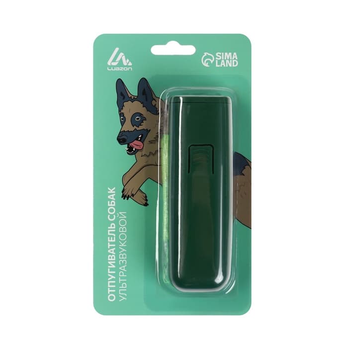 Отпугиватель собак Luazon LRI-02, ультразвуковой, до 10 метров, от батареек, зелёный