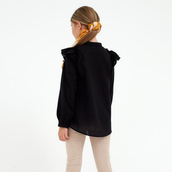 Рубашка для девочки MINAKU: Cotton collection, чёрная, рост 104 см