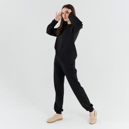 Костюм женский (свитшот, брюки) MINAKU: Casual Collection, размер 42, чёрный