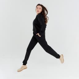 Костюм женский (свитшот, брюки) MINAKU: Casual Collection, размер 42, чёрный