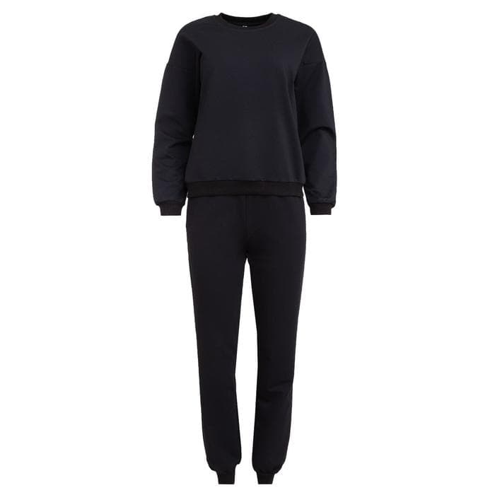 Костюм женский (свитшот, брюки) MINAKU: Casual Collection, размер 42, чёрный