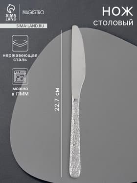 Нож столовый Magistro «Олин», длина 22.7 см, нержавеющая сталь, серебристый