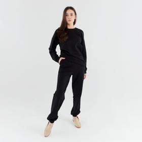 Костюм спортивный женский: свитшот, брюки, MINAKU: Casual Collection, размер 50, чёрный