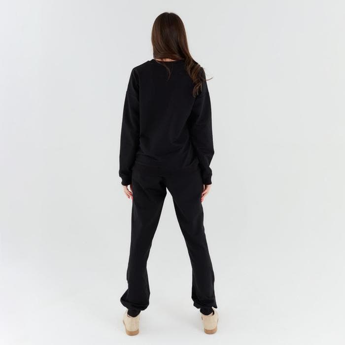 Костюм спортивный женский: свитшот, брюки, MINAKU: Casual Collection, размер 50, чёрный