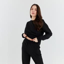 Костюм спортивный женский: свитшот, брюки, MINAKU: Casual Collection, размер 50, чёрный