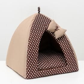 Домик-вигвам для животных «Нежность», 40×40×37 см, бязь, коричневый