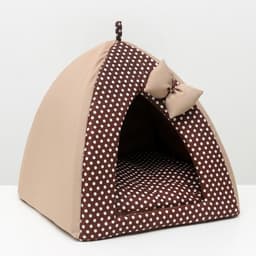 Домик-вигвам для животных «Нежность», 40×40×37 см, бязь, коричневый