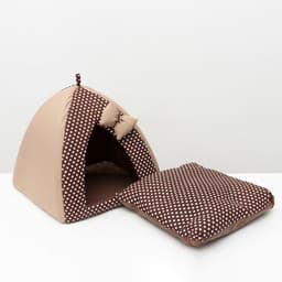 Домик-вигвам для животных «Нежность», 40×40×37 см, бязь, коричневый