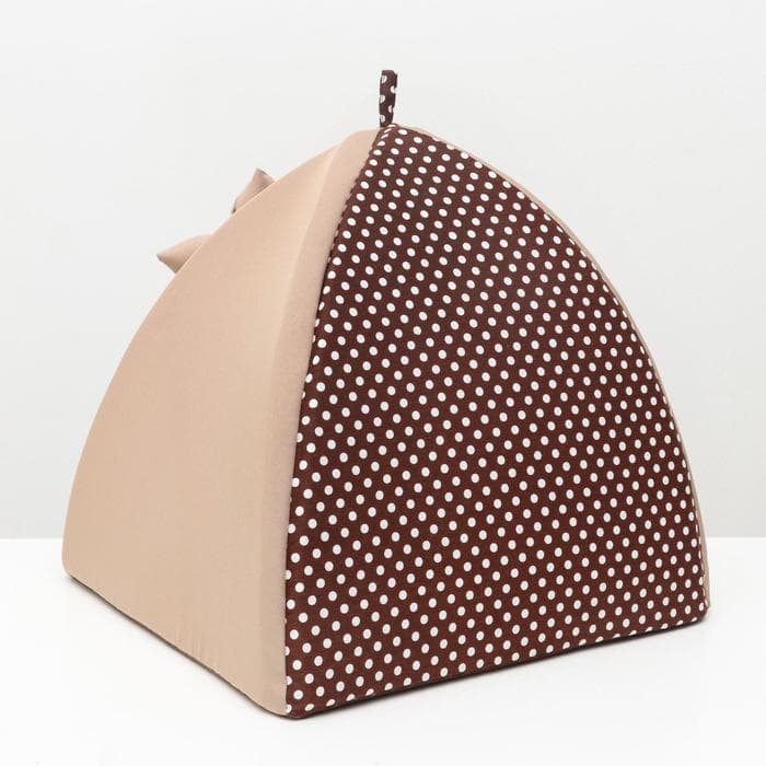 Домик-вигвам для животных «Нежность», 40×40×37 см, бязь, коричневый
