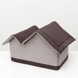 Домик для животных «Вилла», 53×33×37 см, двойной, бязь, бежево-коричневый