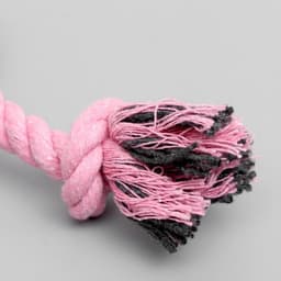 Мягкая игрушка для собак «Зайка с канатом», 18 см, с пищалкой, розовая