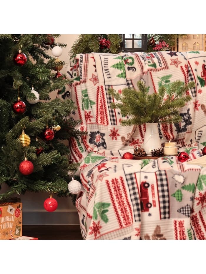 Плед флисовый новогодний «Экономь и Я. Рождество» 150×130 см