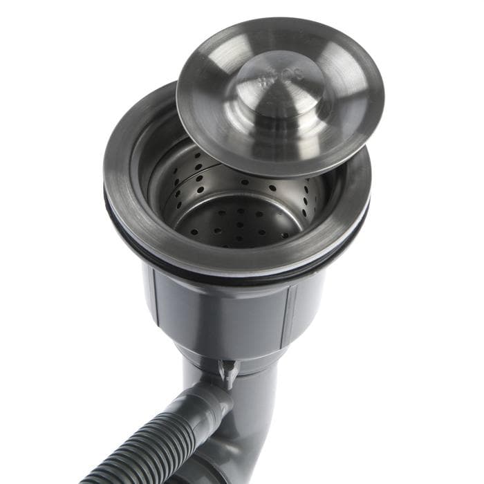 Мойка кухонная AFLORN AF95044F, врезная, S=3.0 и 0.8 мм, 50×44×22 см, сифон, графит